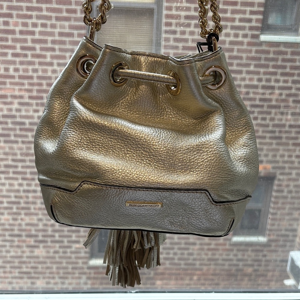 Brand New Rebecca Minkoff Metallic Gold Shoulder Bag